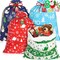 8 PCS Extra Large Christmas Gift Bags With Tags & Strings, 44"X36" Jumbo Christmas Gift Bags Large Size for Giant Gifts, Plastic Gift Wrapping Bags Xmas Holiday Party Favor Decoration Supplies